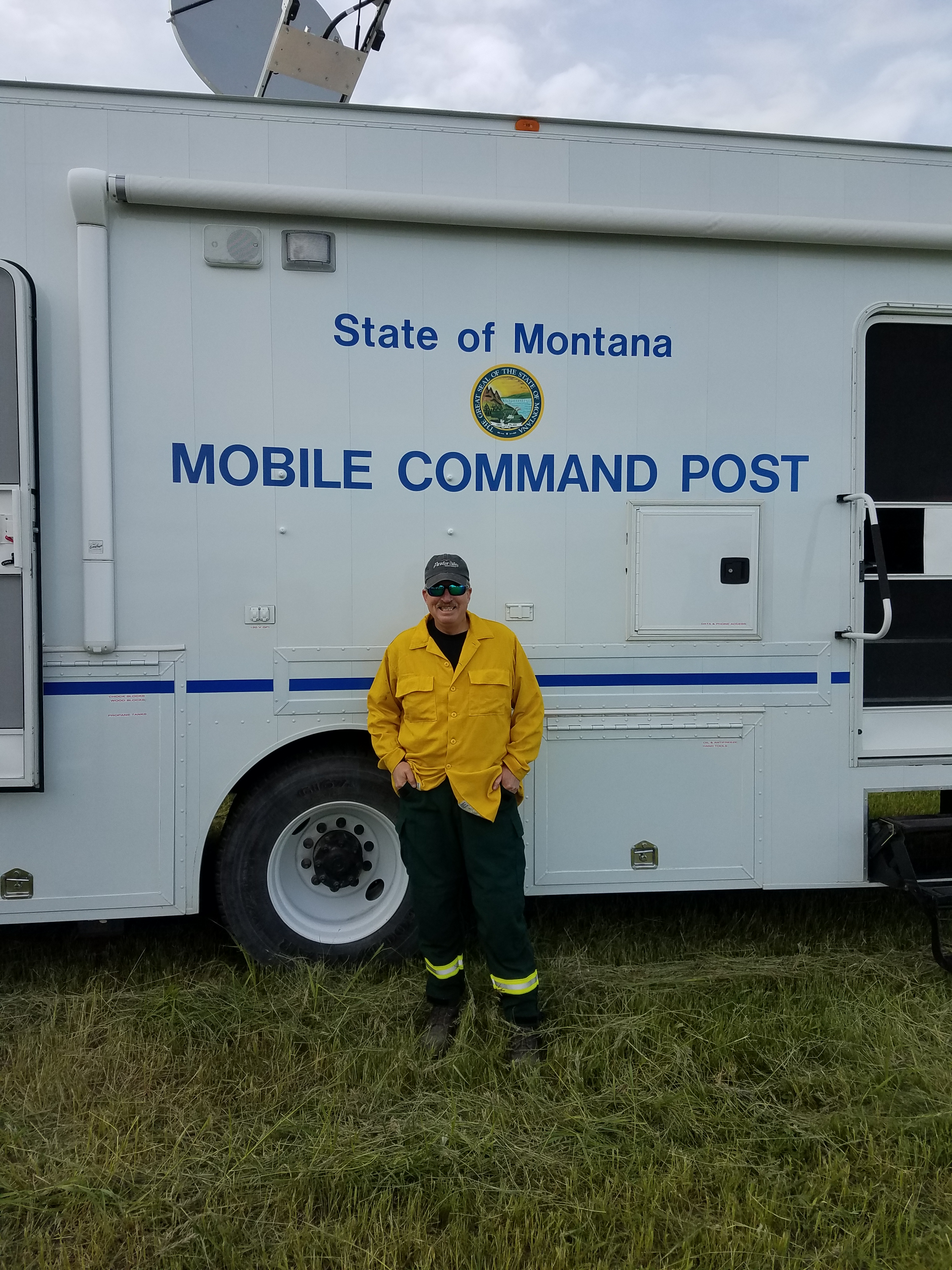 Pete in front of the State of Montana Mobile Command Center
